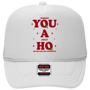 Wishing You A Jolly Ho Ho Ho For The Holidays High Crown Mesh Back Trucker Hat