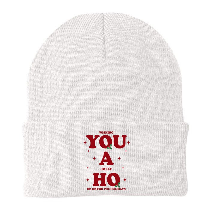 Wishing You A Jolly Ho Ho Ho For The Holidays Knit Cap Winter Beanie