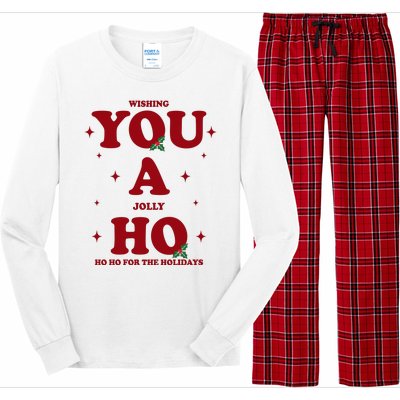 Wishing You A Jolly Ho Ho Ho For The Holidays Long Sleeve Pajama Set