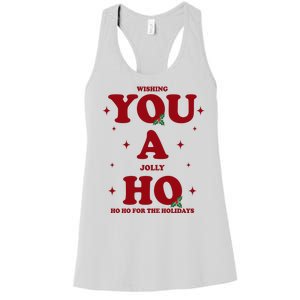 Wishing You A Jolly Ho Ho Ho For The Holidays Women's Racerback Tank