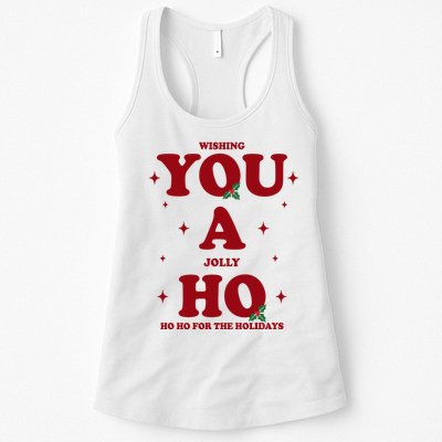 Wishing You A Jolly Ho Ho Ho For The Holidays Womens Tank Top