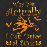 Why Yes Actually I Can Drive A Stick Funny Witch Costume 7 Panel Mesh Trucker Snapback Hat