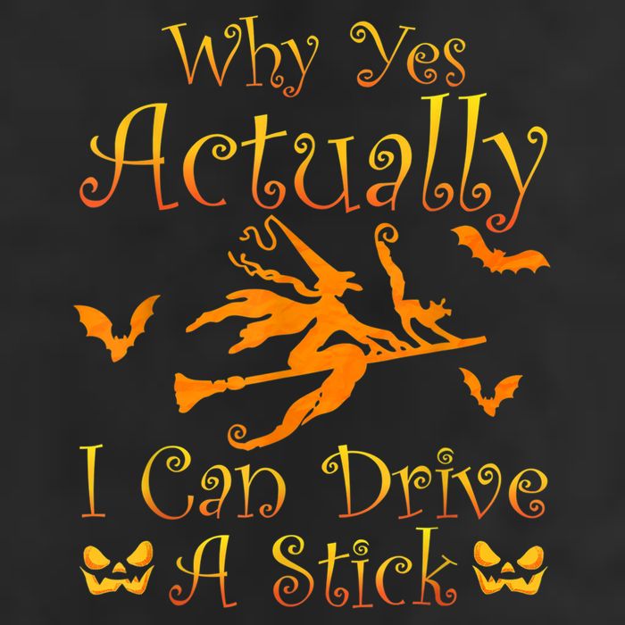 Why Yes Actually I Can Drive A Stick Funny Witch Costume 7 Panel Mesh Trucker Snapback Hat