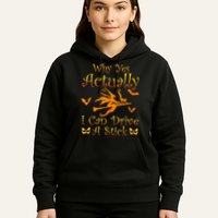 Why Yes Actually I Can Drive A Stick Funny Witch Costume Hoodie