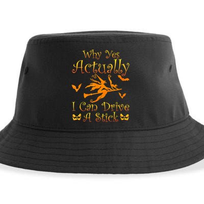 Why Yes Actually I Can Drive A Stick Funny Witch Costume Sustainable Bucket Hat
