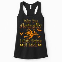 Why Yes Actually I Can Drive A Stick Funny Witch Costume Womens Tank Top