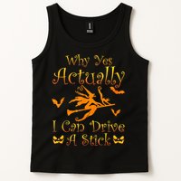 Why Yes Actually I Can Drive A Stick Funny Witch Costume Tank Top