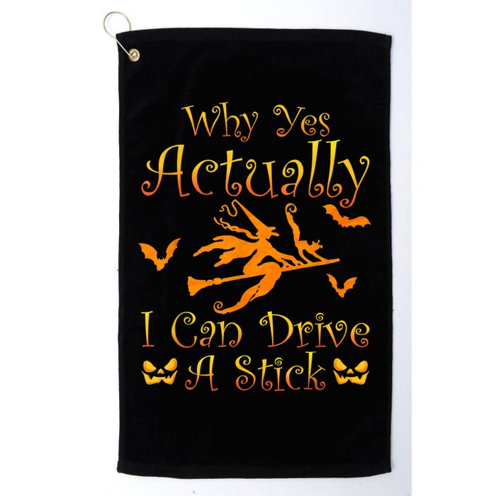 Why Yes Actually I Can Drive A Stick Funny Witch Costume Golf Towel