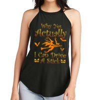 Why Yes Actually I Can Drive A Stick Funny Witch Costume Women's Perfect Tri Rocker Tank