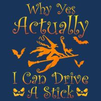 Why Yes Actually I Can Drive A Stick Funny Witch Costume Infant Baby Jersey Bodysuit