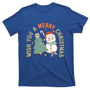 Wish You A Merry Christmas Xmas Tree Snow Retro Groovy Meaningful Gift T-Shirt