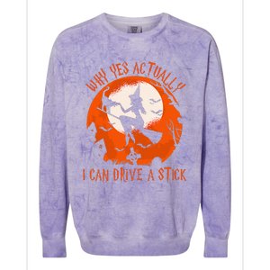 Why Yes Actually I Can Drive A S.tick Halloween Costume Colorblast Crewneck Sweatshirt