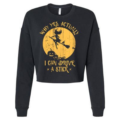 Why Yes Actually I Can Drive A Stick Cropped Pullover Crew