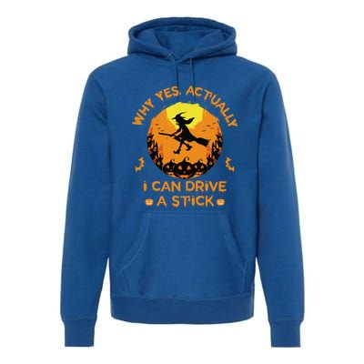 Why Yes Actually I Can Drive A Stick Halloween Witch Broom Cute Premium Hoodie