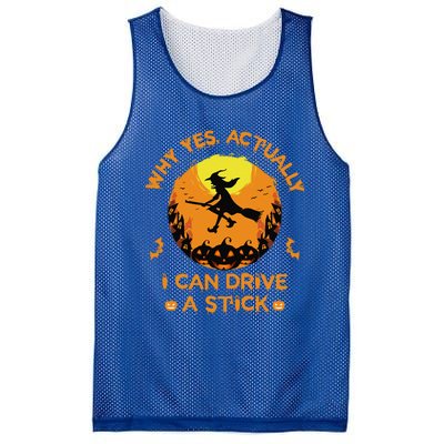 Why Yes Actually I Can Drive A Stick Halloween Witch Broom Cute Mesh Reversible Basketball Jersey Tank