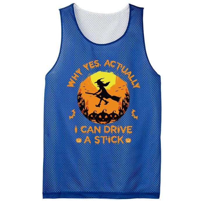 Why Yes Actually I Can Drive A Stick Halloween Witch Broom Cute Mesh Reversible Basketball Jersey Tank