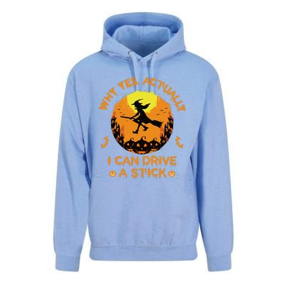 Why Yes Actually I Can Drive A Stick Halloween Witch Broom Cute Unisex Surf Hoodie