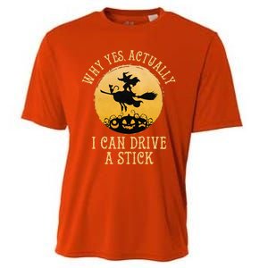 Why Yes Actually I Can Drive A Stick Funny Witch Costume Cute Cooling Performance Crew T-Shirt