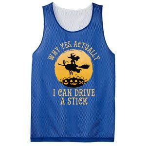 Why Yes Actually I Can Drive A Stick Funny Witch Costume Cute Mesh Reversible Basketball Jersey Tank