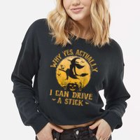 Why Yes Actually I Can Drive A Stick Cropped Pullover Crew