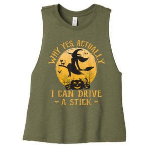 Why Yes Actually I Can Drive A Stick Women's Racerback Cropped Tank