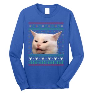 Wo Yelling At A Cat Ugly Xgiftmas Sweaters Funny Meme Dress Cute Gift Long Sleeve Shirt