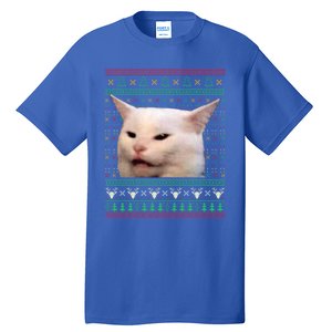 Wo Yelling At A Cat Ugly Xgiftmas Sweaters Funny Meme Dress Cute Gift Tall T-Shirt