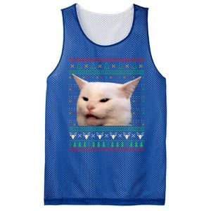 Wo Yelling At A Cat Ugly Xgiftmas Sweaters Funny Meme Dress Cute Gift Mesh Reversible Basketball Jersey Tank