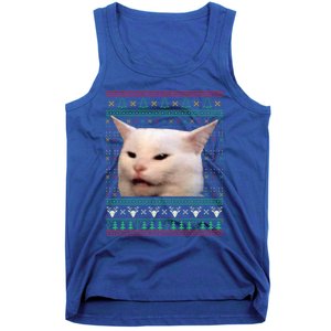 Wo Yelling At A Cat Ugly Xgiftmas Sweaters Funny Meme Dress Cute Gift Tank Top