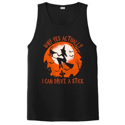 Why Yes Actually I Can Drive A Stick Halloween Costume Funny Witch PosiCharge Competitor Tank