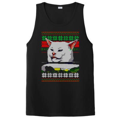 Wo Yelling At A Cat Ugly Christmas Sweater Meme Design Gift PosiCharge Competitor Tank