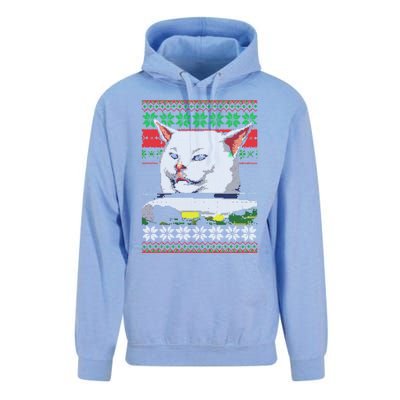 Wo Yelling At A Cat Ugly Christmas Sweater Meme Design Gift Unisex Surf Hoodie