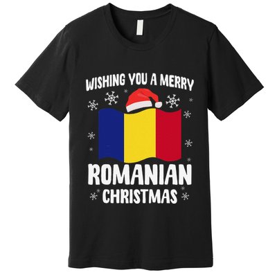 Wishing You A Merry Romanian Christmas Xmas Romania Premium T-Shirt