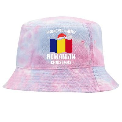 Wishing You A Merry Romanian Christmas Xmas Romania Tie-Dyed Bucket Hat