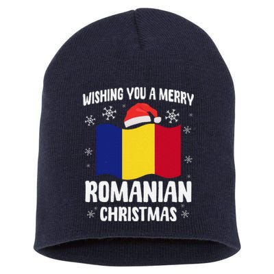 Wishing You A Merry Romanian Christmas Xmas Romania Short Acrylic Beanie