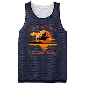 Why Yes Actually I Can Drive A Stick - Funny Halloween Witch Mesh Reversible Basketball Jersey Tank