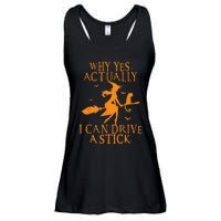 Why Yes Actually I Can Drive A Stick Halloween Witch & Cat Ladies Essential Flowy Tank