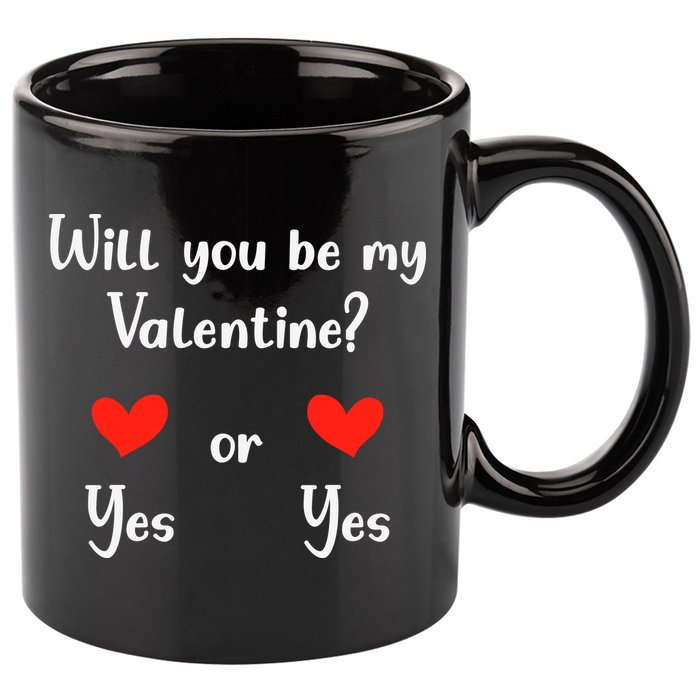 Will You Be My Valantine Yes Or Yes Valentines Day 11oz C Handle Ceramic Mug