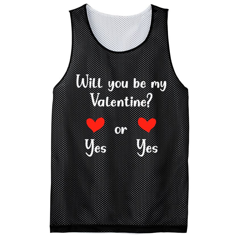 Will You Be My Valantine Yes Or Yes Valentines Day Mesh Reversible Basketball Jersey Tank