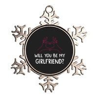 Will You Be My Girlfriend I Love Relationship Valentine Metallic Star Ornament