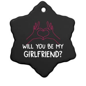 Will You Be My Girlfriend I Love Relationship Valentine Ceramic Star Ornament