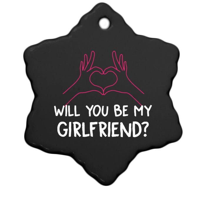 Will You Be My Girlfriend I Love Relationship Valentine Ceramic Star Ornament