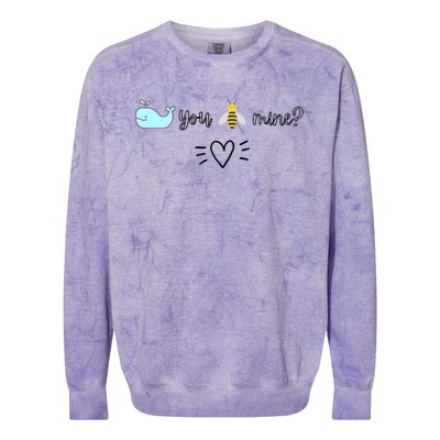 Whale You Bee Mine Will You Be Mine Valentine's Day Cute Gift Colorblast Crewneck Sweatshirt