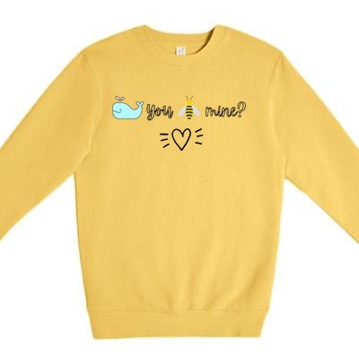 Whale You Bee Mine Will You Be Mine Valentine's Day Cute Gift Premium Crewneck Sweatshirt