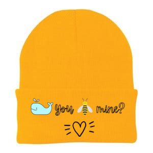 Whale You Bee Mine Will You Be Mine Valentine's Day Cute Gift Knit Cap Winter Beanie