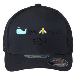 Whale You Bee Mine Will You Be Mine Valentine's Day Cute Gift Flexfit Unipanel Trucker Cap