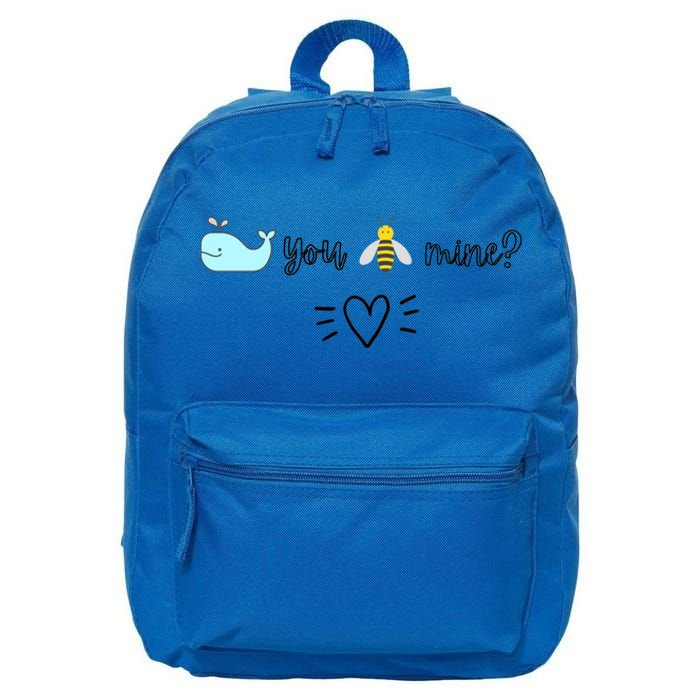 Whale You Bee Mine Will You Be Mine Valentine's Day Cute Gift 16 in Basic Backpack