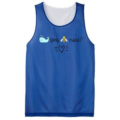 Whale You Bee Mine Will You Be Mine Valentine's Day Cute Gift Mesh Reversible Basketball Jersey Tank