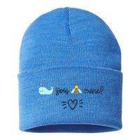 Whale You Bee Mine Will You Be Mine Valentine's Day Cute Gift Sustainable Knit Beanie