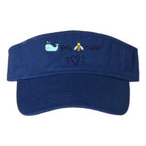 Whale You Bee Mine Will You Be Mine Valentine's Day Cute Gift Valucap Bio-Washed Visor